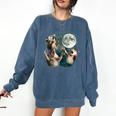 Three Possum Moon Sweatshirt - Cozy Comfort Colors Meme Top Denim