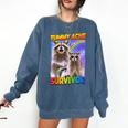 Tummy Ache Survivor Raccoon | Small Comfort Colors Sweatshirt Denim