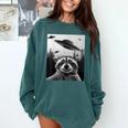 Alien UFO Raccoon Sweatshirt - Cozy Comfort for Space Adventurers Blue Spruce