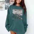 Alien UFO Raccoon Sweatshirt | Soft Comfort Colors | Novelty Gift Blue Spruce