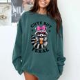 Cute Feral Raccoon Sweatshirt - Colorful Design for Small Sizes Blue Spruce