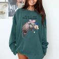 Fairy Godpossum Raccoon Sweatshirt - Cozy Comfort Colors Unisex Blue Spruce