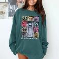 Feral Raccoon Meme Sweatshirt - Cozy Unisex Top for Humor Lovers Blue Spruce