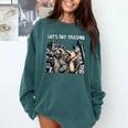 Let's Get Trashed Raccoon And Opossum Drinking Beer Comfort Colors Sweatshirt Blue Spruce