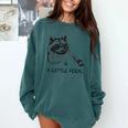 A Little Feral Raccoon With Moon Animal Raccoon Trash Panda Comfort Colors Sweatshirt Blue Spruce
