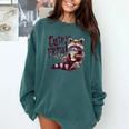Raccoon Coffee Lover Sweatshirt - Cute But Feral Vintage Design Blue Spruce