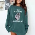 Raccoon Lover Comfort Colors Sweatshirt - Cozy Wildlife Style Blue Spruce