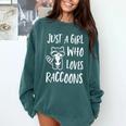 Raccoon Lover Comfort Colors Sweatshirt - Cute Just a Girl Theme Blue Spruce