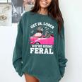 Raccoon Lover Sweatshirt - Unisex Comfort Colors - Introvert Cozy Style Blue Spruce