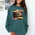 Raccoon Meme Comfort Colors Sweatshirt - Oddly Specific Life Soup Blue Spruce