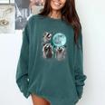 Raccoon Shirt 3 Racoons Howling At Moon Weird Cursed Comfort Colors Sweatshirt Blue Spruce