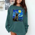Raccoon Starry Night Sweatshirt - Van Gogh Inspired Art, Comfort Colors Blue Spruce