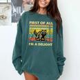 Retro Angry Raccoon Comfort Colors Sweatshirt - Animal Lover's Fun Blue Spruce