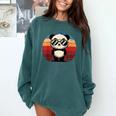 Retro Panda In Sunglasses BBQ Pool Party Panda Comfort Colors Sweatshirt Blue Spruce
