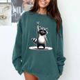 Retro Raccoon Rock Music Sweatshirt - Unisex Comfort & Style Blue Spruce