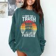 Save The Trash Pandas Sweatshirt - Vintage Retro Raccoon Design Blue Spruce