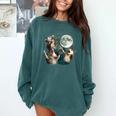 Three Possum Moon Sweatshirt - Cozy Comfort Colors Meme Top Blue Spruce