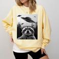 Alien UFO Raccoon Sweatshirt - Cozy Comfort for Space Adventurers Butter