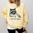 A Little Feral Raccoon With Moon Animal Raccoon Trash Panda Comfort Colors Sweatshirt Butter