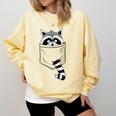 Raccoon Cartoon Crew Neck Sweatshirt - Casual Modern Short Sleeve Fit Butter