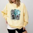 Raccoon Shirt 3 Racoons Howling At Moon Weird Cursed Comfort Colors Sweatshirt Butter