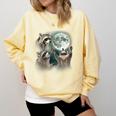 Raccoon Sweatshirt | Unique Howling at Moon Design | Casual Wear Butter