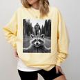 Scared Raccoon Selfie With Sasquatch Bigfoot Raccoon Comfort Colors Sweatshirt Butter