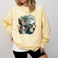Three Possum Moon Sweatshirt - Cozy Comfort Colors Meme Top Butter