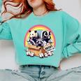 Adopt a Street Cat Raccoon Skunk Sweatshirt - Vintage Unisex Chalky Mint