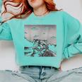 Alien UFO Raccoon Sweatshirt | Soft Comfort Colors | Novelty Gift Chalky Mint