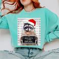 Christmas Raccoon Sweatshirt - Dear Santa, I Can Explain | Cozy Comfort Chalky Mint