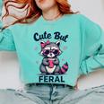 Cute But Feral Raccoon Sweatshirt - Funny Summer Women’s Wear Chalky Mint