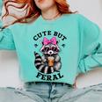 Cute Feral Raccoon Sweatshirt - Colorful Design for Small Sizes Chalky Mint