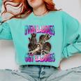 Even Baddies Get Saddies Raccoon Meme Comfort Colors Sweatshirt Chalky Mint