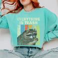 Everything Is Trash Retro Sweatshirt - Raccoon Lover Camping Chalky Mint