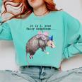 Fairy Godpossum Raccoon Sweatshirt - Cozy Comfort Colors Unisex Chalky Mint