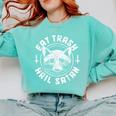 Gothic Raccoon Comfort Sweatshirt - Quirky Casual Wear Chalky Mint