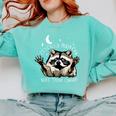 It's Called Trash Can Not Trash Cannot Funny Racoon Comfort Colors Sweatshirt Chalky Mint
