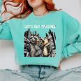 Let's Get Trashed Raccoon And Opossum Drinking Beer Comfort Colors Sweatshirt Chalky Mint