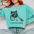 A Little Feral Raccoon With Moon Animal Raccoon Trash Panda Comfort Colors Sweatshirt Chalky Mint