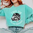 Raccoon Lover Comfort Colors Sweatshirt - Save the Trash Pandas Chalky Mint