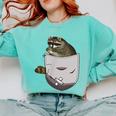 Raccoon Lover Sweatshirt - Cozy Comfort Colors Animal Design Chalky Mint