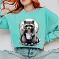 Raccoon Noodle Cup Unisex Sweatshirt - Fun Comfort Wear Chalky Mint