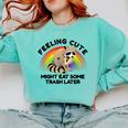 Raccoon Pocket Unisex Comfort Colors Sweatshirt - Cute & Cozy Chalky Mint