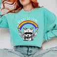 Raccoon Rainbow LGBTQ Pride Sweatshirt | Comfort Colors Chalky Mint