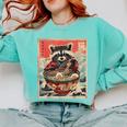 Raccoon Ramen Sweatshirt - Anime Style | Cozy Gift for Fans Chalky Mint