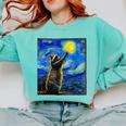 Raccoon Starry Night Sweatshirt - Van Gogh Inspired Art, Comfort Colors Chalky Mint