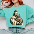 Raccoon Sunglasses Sweatshirt | Retro Animal Lover | Comfort Colors Chalky Mint