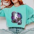 Raccoons Howling At Moon Sweatshirt - Cozy Unisex Comfort Colors Chalky Mint