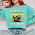 Retro Angry Raccoon Comfort Colors Sweatshirt - Animal Lover's Fun Chalky Mint
